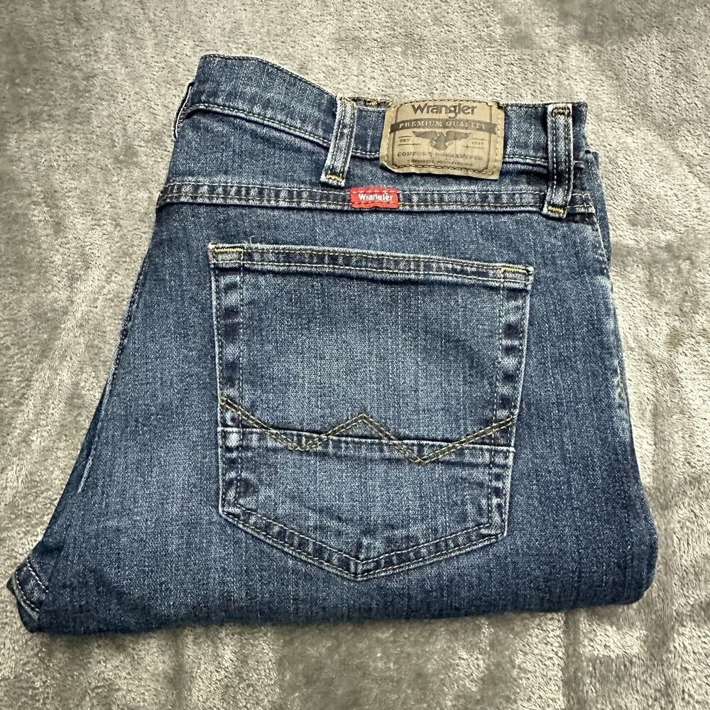 Wrangler Slim Straight Jeans‎ Mens Sz.36x30 Blue Denim Western Cowboy Pants